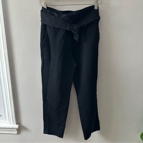 IRO Sheava High Rise Wrap Cropped Paperbag Pants Black - Picture 4 of 5